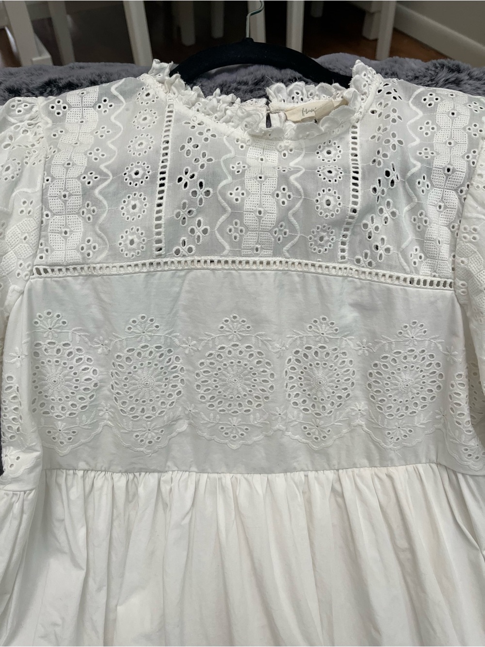 Anthropologie Forever That Girl Puff Sleeve Lace Babydoll Mini Dress M - Picture 5 of 9